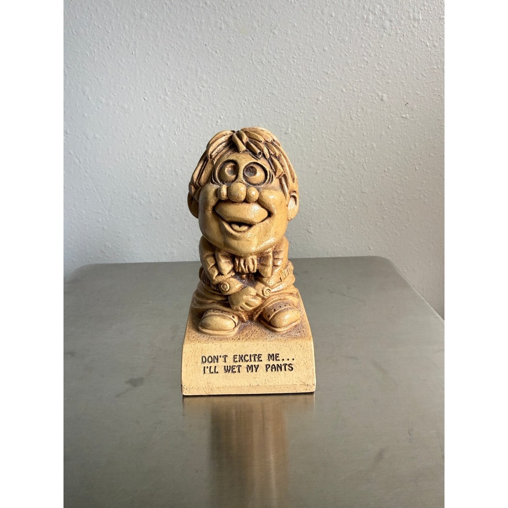 Vintage 1972 Paula Co "Don't Excite Me I'll Wet My Pants" Funny Figurine W-264
